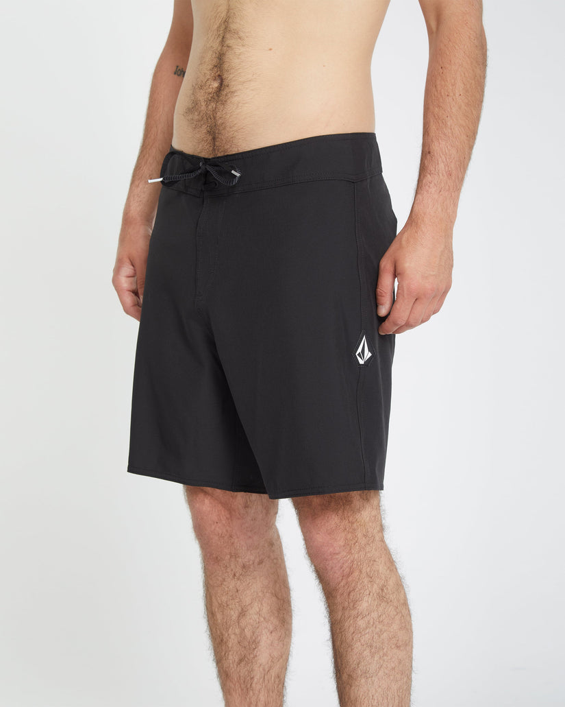 Lido Solid Mod 18" Boardshorts - BLACK