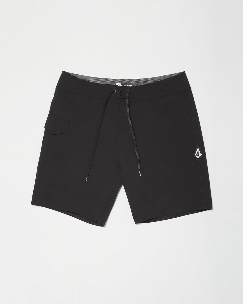 Lido Solid Mod 18" Boardshorts - BLACK