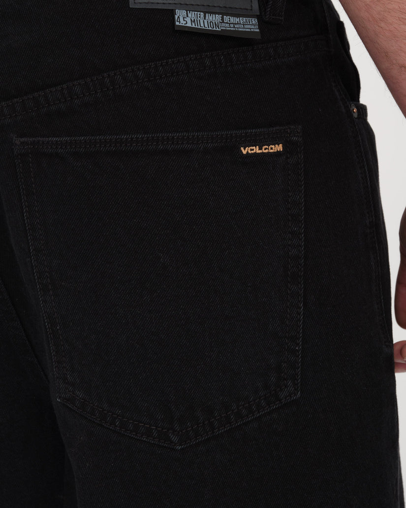 Billow Denim Shorts - BLACK