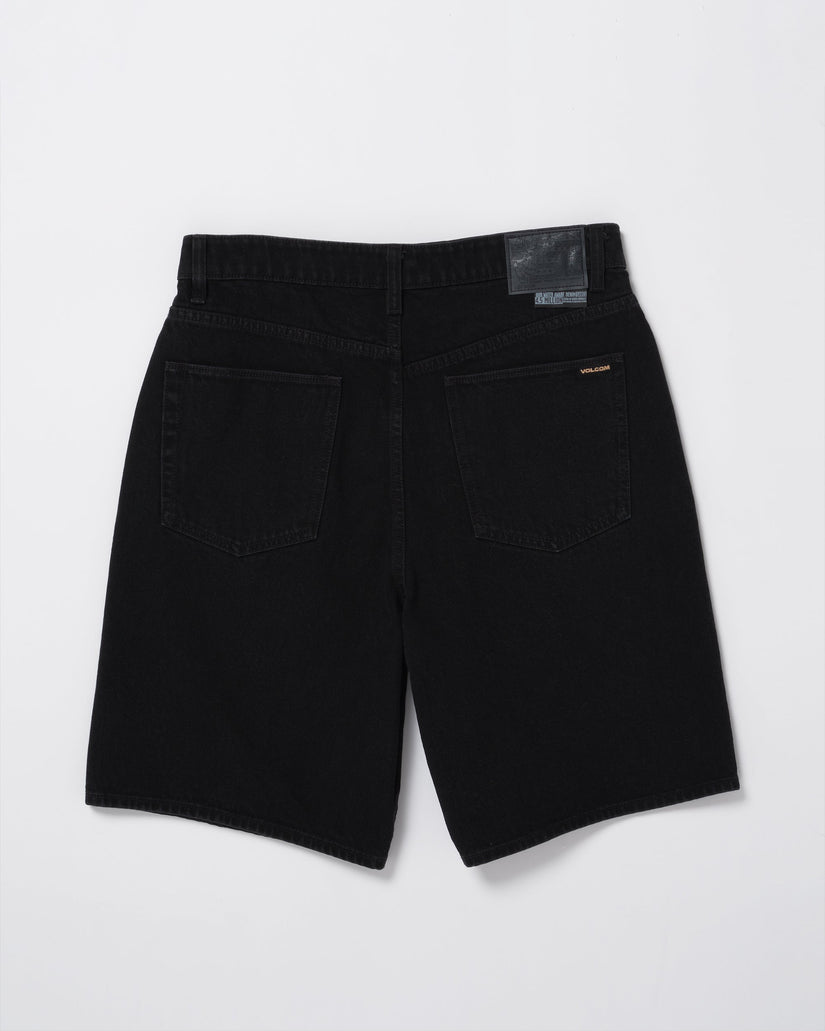 Billow Denim Shorts - BLACK