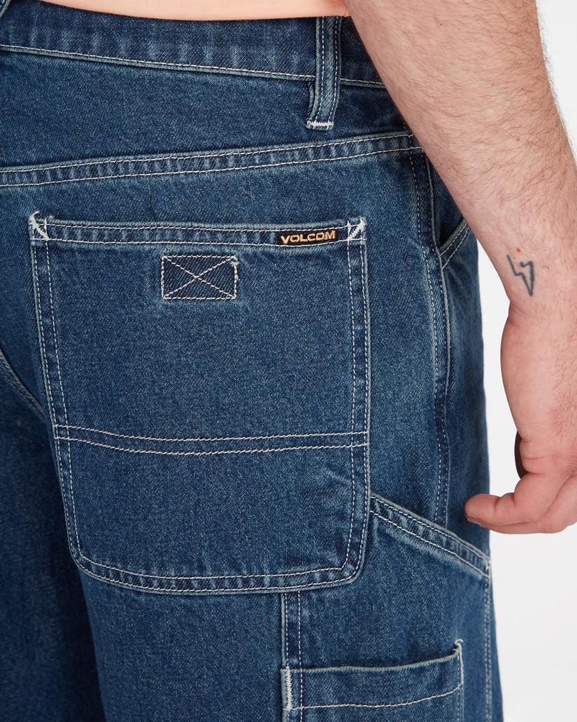 Labored Denim Utility Shorts - INDIGO RIDGE WASH