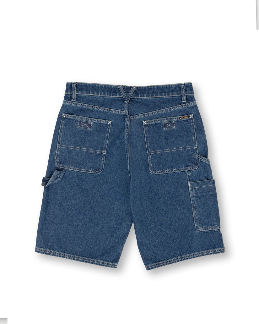 Labored Denim Utility Shorts - INDIGO RIDGE WASH