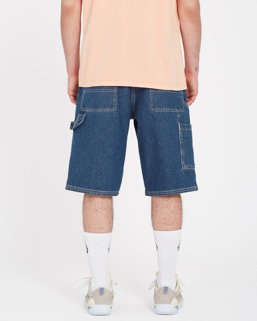 Labored Denim Utility Shorts - INDIGO RIDGE WASH