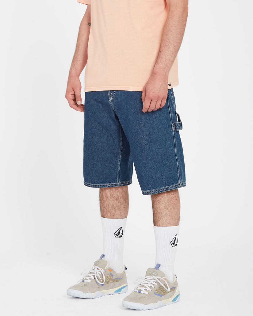 Labored Denim Utility Shorts - INDIGO RIDGE WASH